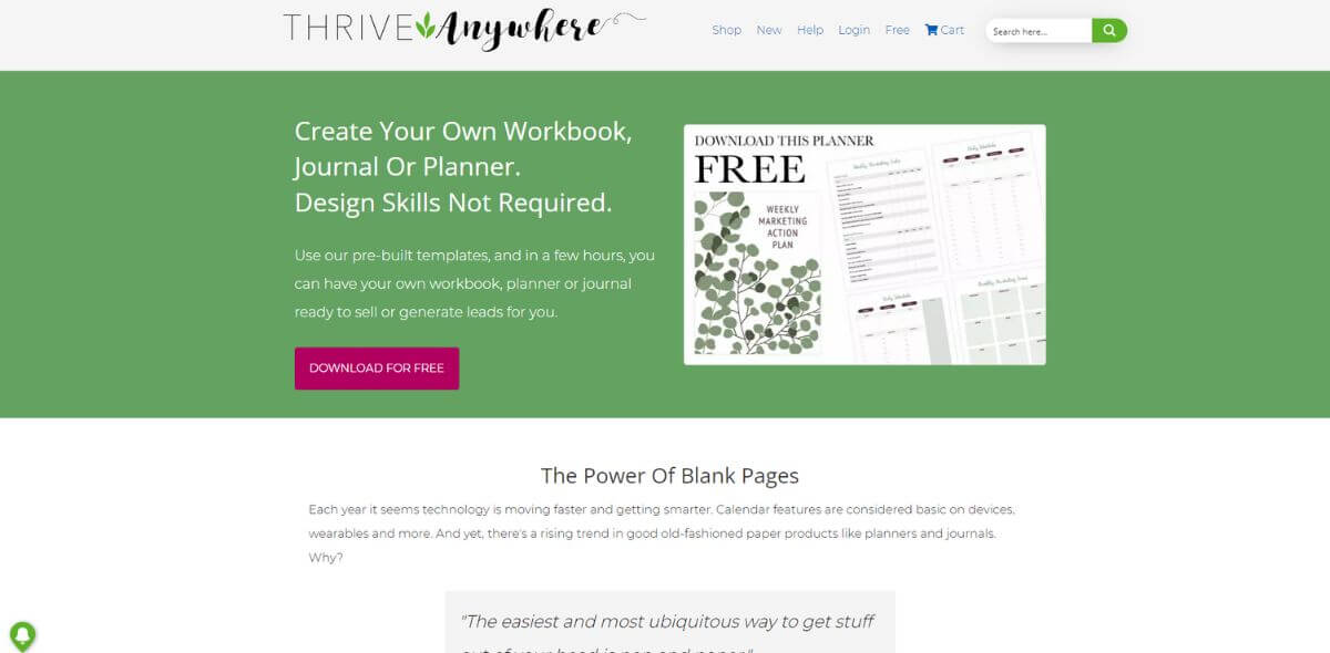 Website Thrive Anywhere Homepage Image